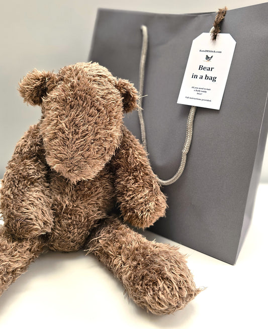 Bear in a bag knitting kit
