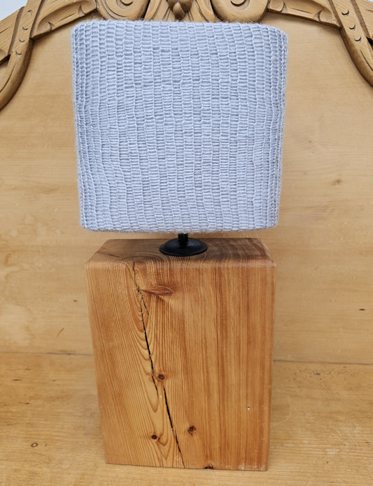 Soft grey knitted lamp shade